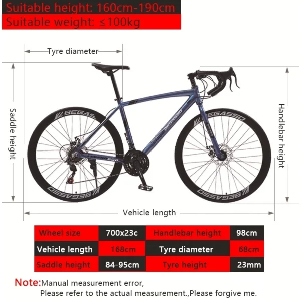 Disc Brake Adult Road Bike 26inch